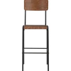 vidaXL Barstolar 2 st massiv plywood stål brun