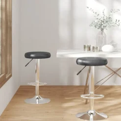 New vidaXL Barstolar 2 st konstläder Svart