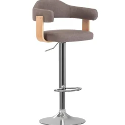 vidaXL Barstolar 2 st taupe böjträ och tyg