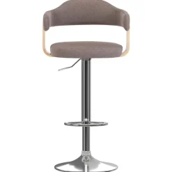 vidaXL Barstolar 2 st taupe böjträ och tyg