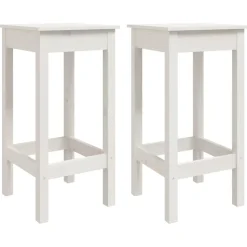 vidaXL Barstolar 2 st vit 40x40x78 cm massiv furu