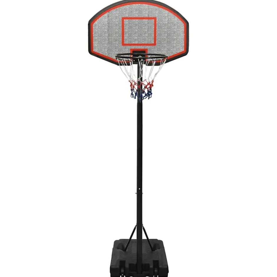 Outlet vidaXL Basketkorg med stativ 237-307 cm polyeten Svart