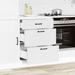vidaXL Basskåp för kök Kalmar vit konstruerat trä
