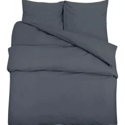 New vidaXL Bäddset 140x200 cm bomull Antracit