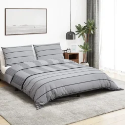 Clearance vidaXL Bäddset grå 140x200 cm bomull Ljusgrå