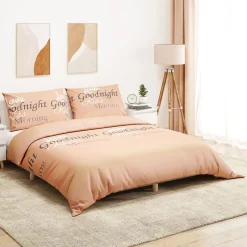 vidaXL Bäddset rosa 140x200 cm bomull