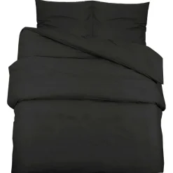 vidaXL Bäddset svart 140x200 cm bomull