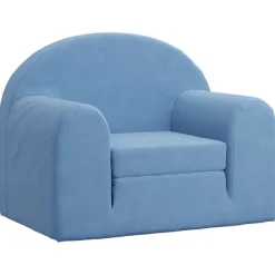 vidaXL Bäddsoffa för barn blå mjuk plysch