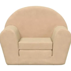 New vidaXL Bäddsoffa för barn gräddvit mjuk plysch Kräm