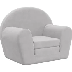 Best vidaXL Bäddsoffa för barn mjuk plysch Ljusgrå
