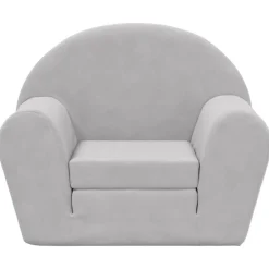 Best vidaXL Bäddsoffa för barn mjuk plysch Ljusgrå