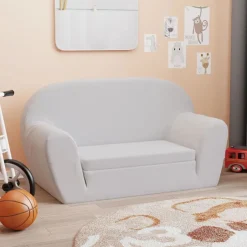Outlet vidaXL Bäddsoffa för barn Ljusgrå