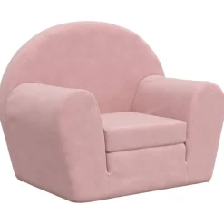 vidaXL Bäddsoffa för barn rosa mjuk plysch