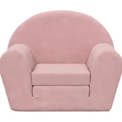vidaXL Bäddsoffa för barn rosa mjuk plysch