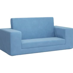 New vidaXL Bäddsoffa för barn 2-sits mjuk plysch Blå