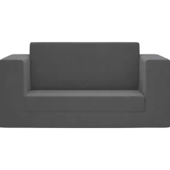 vidaXL Bäddsoffa för barn 2-sits antracit mjuk plysch
