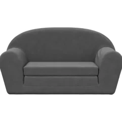 Clearance vidaXL Bäddsoffa för barn 2-sits mjuk plysch Antracit