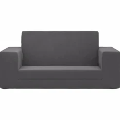 vidaXL Bäddsoffa för barn 2-sits antracit mjuk plysch