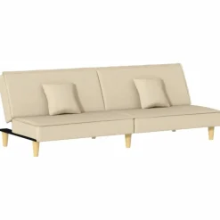 vidaXL Bäddsoffa gräddvit tyg