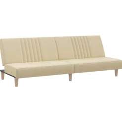 vidaXL Bäddsoffa gräddvit tyg