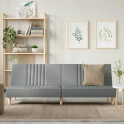 vidaXL Bäddsoffa ljusgrå tyg