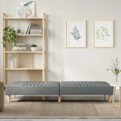 vidaXL Bäddsoffa ljusgrå tyg