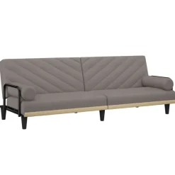 Clearance vidaXL Bäddsoffa med armstöd tyg Taupe