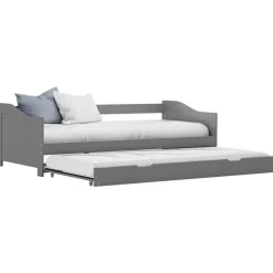vidaXL Bäddsoffa ram utan madrass grå 90x200 cm
