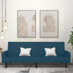 Sale vidaXL Bäddsoffa 2-sits sammet Blå