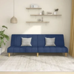 Hot vidaXL Bäddsoffa 2-sits tyg Blå