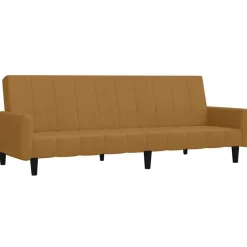 vidaXL Bäddsoffa 2-sits brun sammet