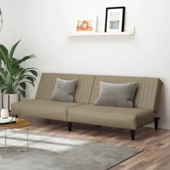 vidaXL Bäddsoffa 2-sits cappuccino konstläder