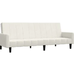 vidaXL Bäddsoffa 2-sits gräddvit sammet