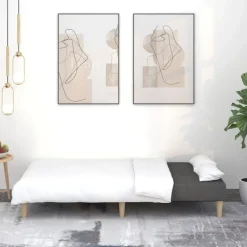 vidaXL Bäddsoffa 2-sits ljusgrå tyg