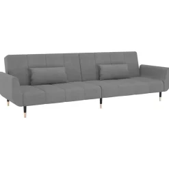 Outlet vidaXL Bäddsoffa 2-sits med två kuddar sammet Ljusgrå