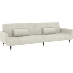 Sale vidaXL Bäddsoffa 2-sits med två kuddar gräddvit sammet Kräm