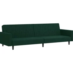 vidaXL Bäddsoffa 2-sits mörkgrön sammet