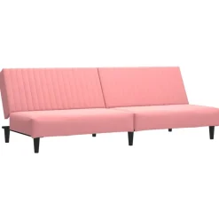 vidaXL Bäddsoffa 2-sits rosa sammet
