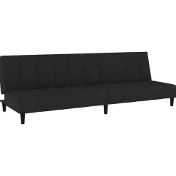 vidaXL Bäddsoffa 2-sits svart sammet