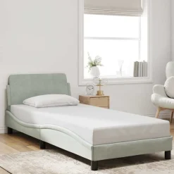 vidaXL Bed Frame "Dover" Light Grey 80x200 cm Velvet