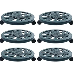 vidaXL Blomvagnar 6 st grön 38 cm plast
