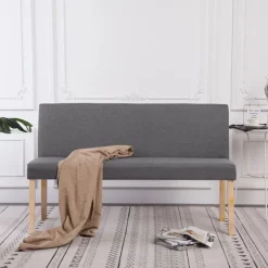 Clearance vidaXL Bänk 139,5 cm konstläder Ljusgrå