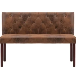 Clearance vidaXL Bänk 120 cm konstmocka Brun