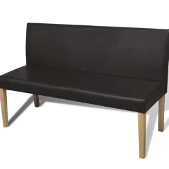 Outlet vidaXL Bänk 139,5 cm konstläder Mörkbrun