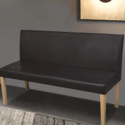 Outlet vidaXL Bänk 139,5 cm konstläder Mörkbrun