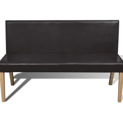 Outlet vidaXL Bänk 139,5 cm konstläder Mörkbrun