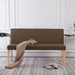 vidaXL Bänk 139,5 cm polyester brun