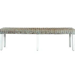 Sale vidaXL Bänk 160 cm naturlig kuburotting och massivt mangoträ Vit