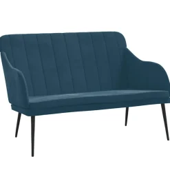 VidaXL Bänk blå 110x76x80 cm sammet