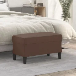 vidaXL Bänk brun 70x35x41 cm konstläder